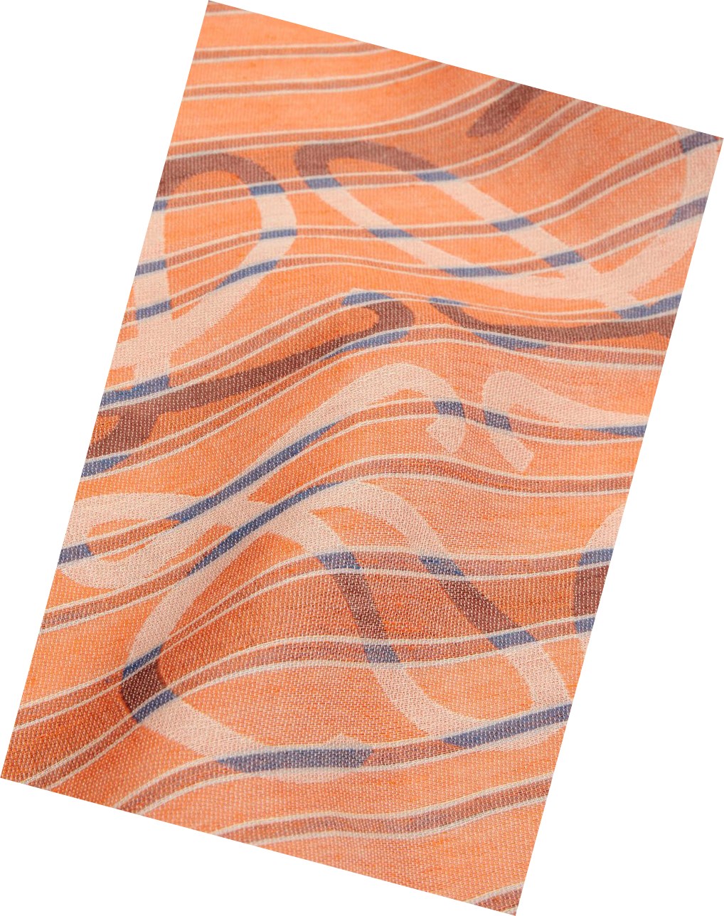 Loewe Anagram stripe scarf in linen Orange Multicolore | 4513XQRHS