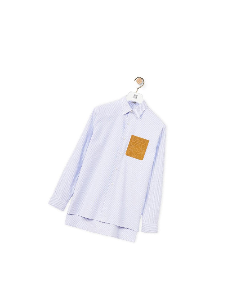 Loewe Anagram stripe shirt in cotton Blanche Bleu | 2417KIRPX