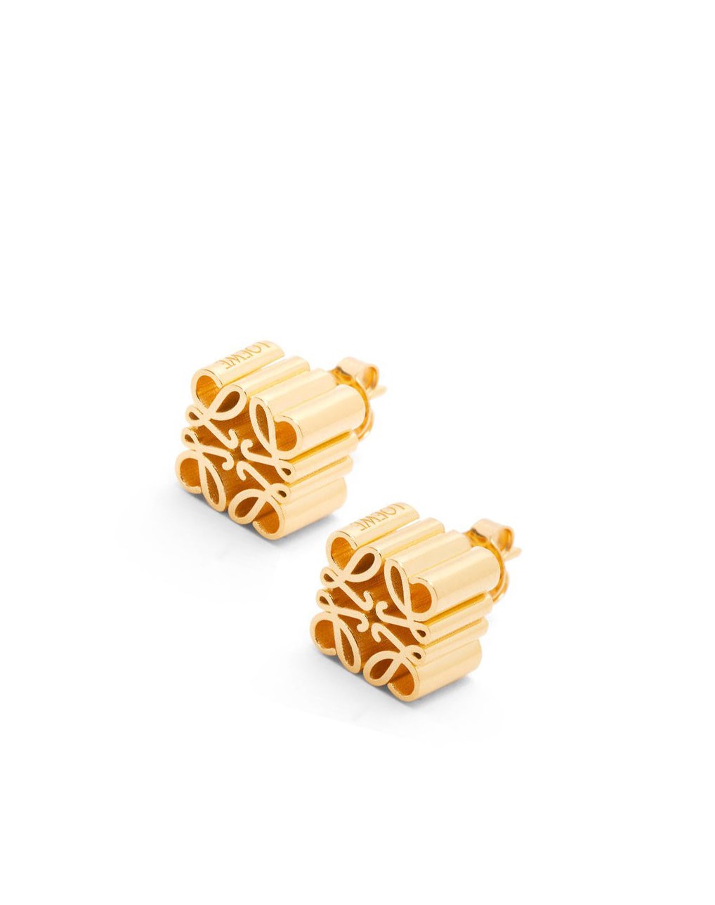 Loewe Anagram stud earrings in sterling silver Doré | 3157BDVFS