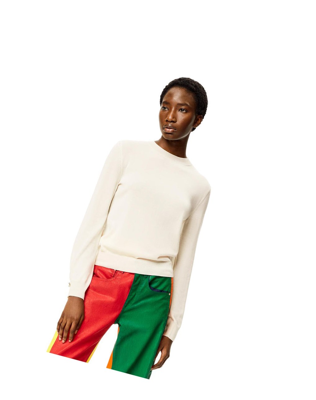 Loewe Anagram sweater in cashmere Blanche | 8530AMPHX