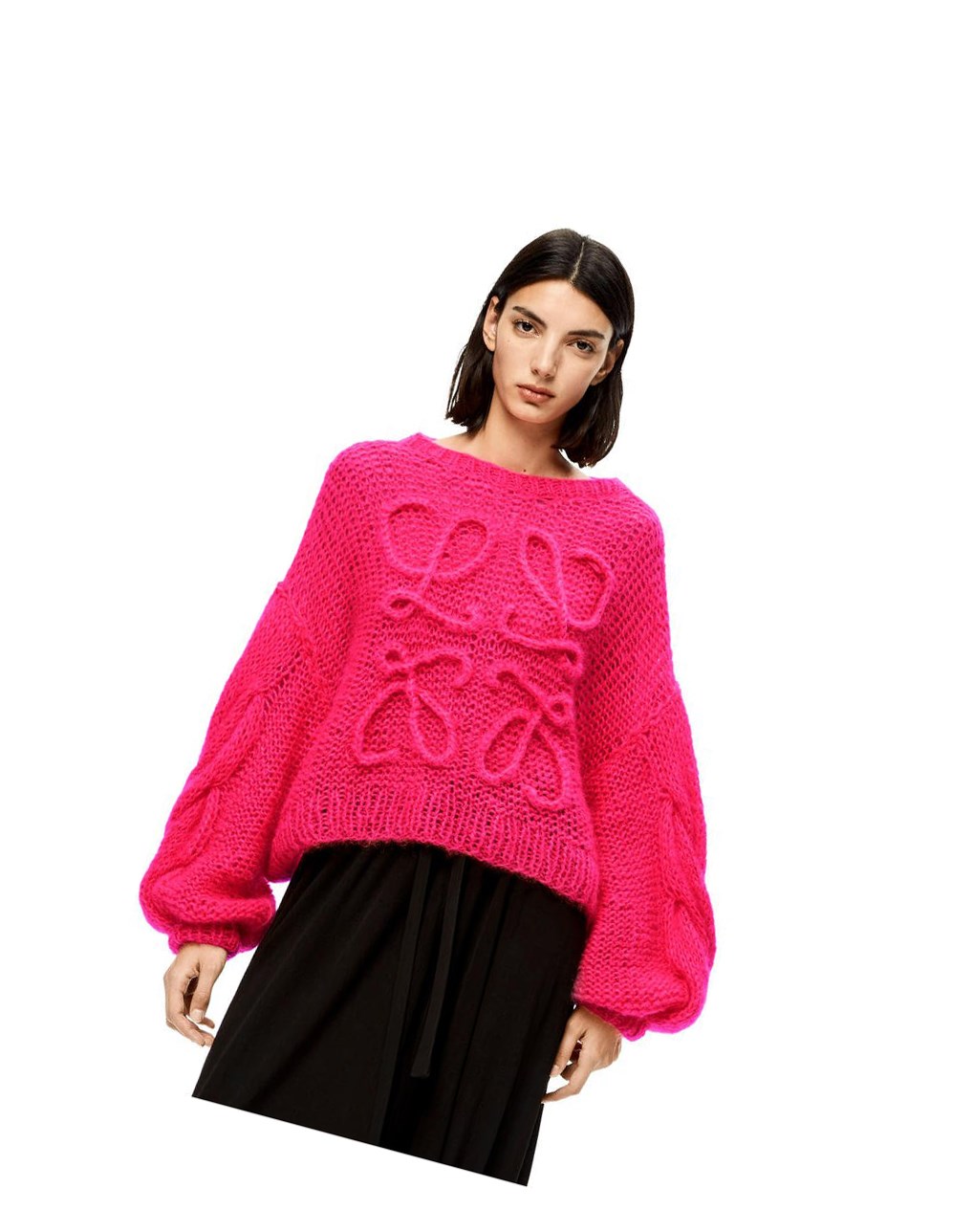 Loewe Anagram sweater in mohair Rose | 1752XSDAN