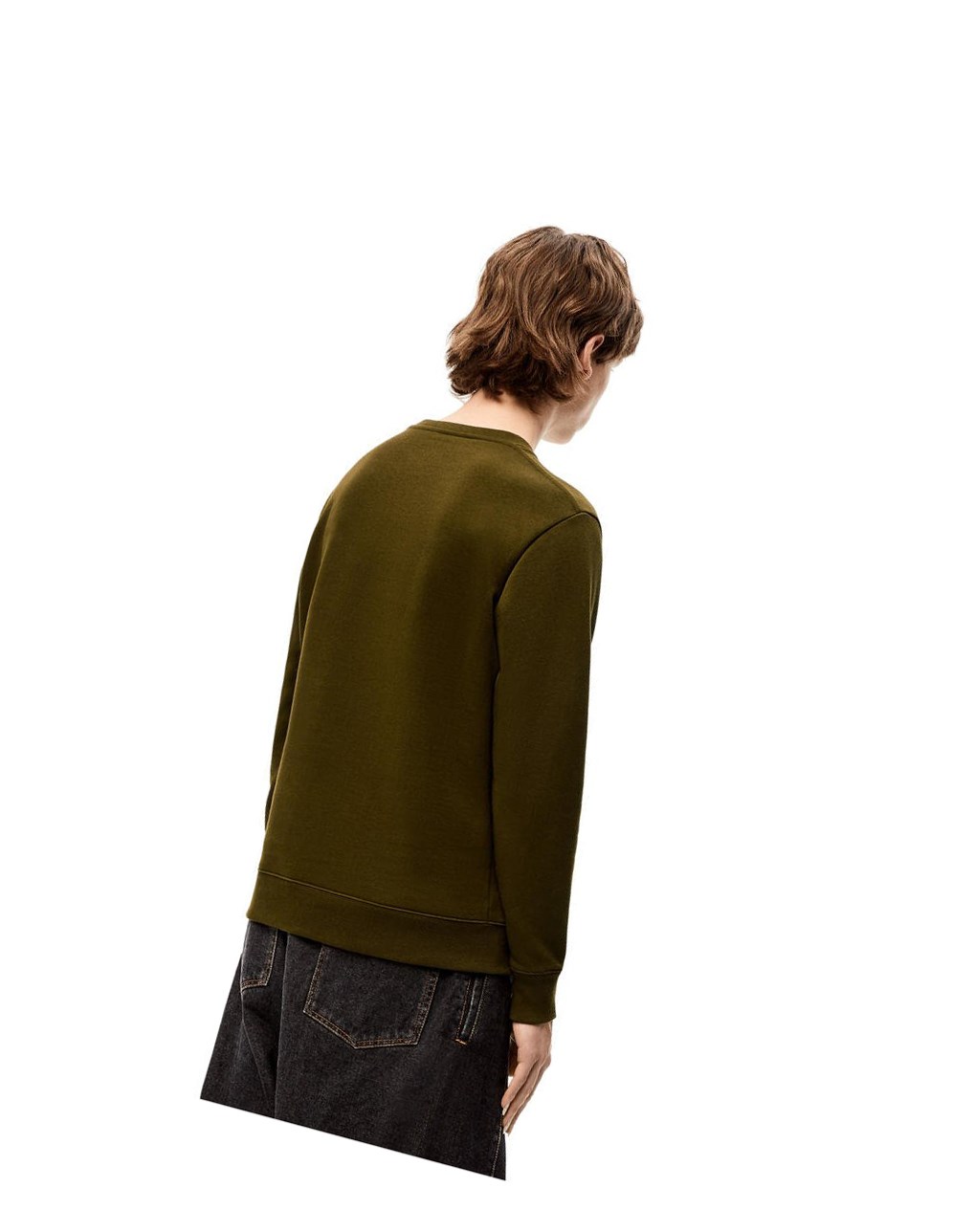 Loewe Anagram sweatshirt in cotton Kaki Foncé Vert | 4685GSEQA