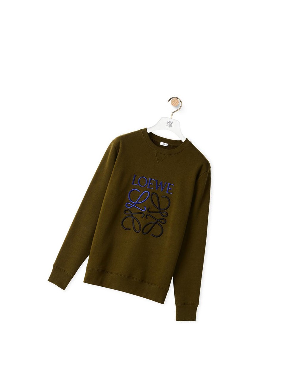 Loewe Anagram sweatshirt in cotton Kaki Foncé Vert | 4685GSEQA