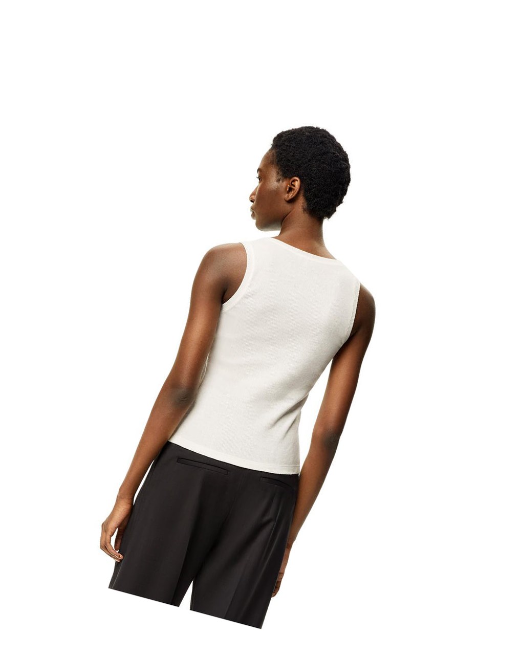 Loewe Anagram tank top in cotton Blanche | 6029WKVAR