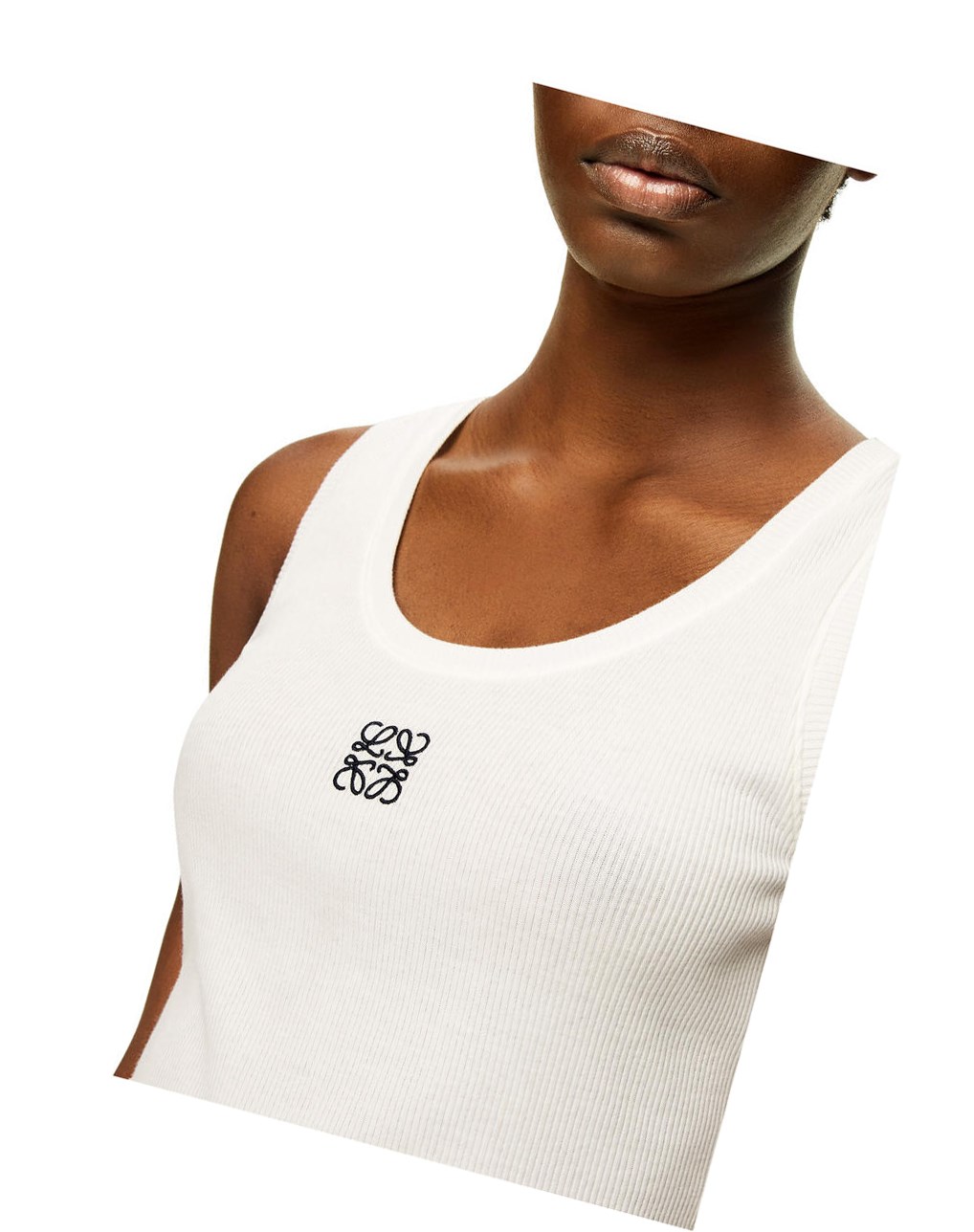 Loewe Anagram tank top in cotton Blanche | 6029WKVAR