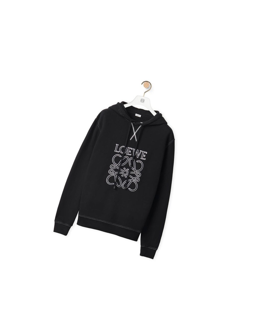 Loewe Anagram tonal hoodie in cotton Noir | 4082XSHNA