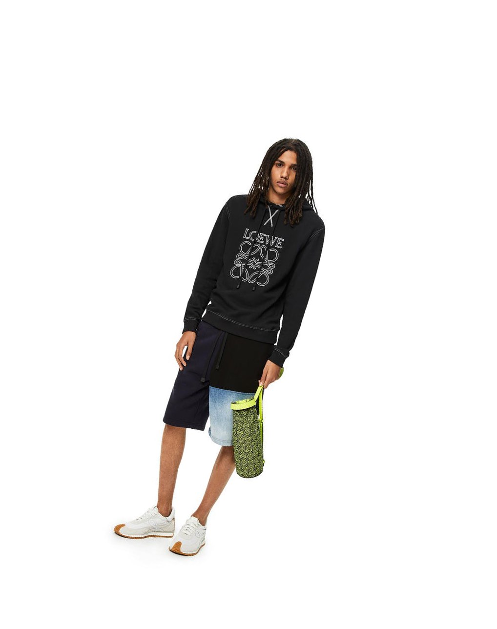 Loewe Anagram tonal hoodie in cotton Noir | 4082XSHNA