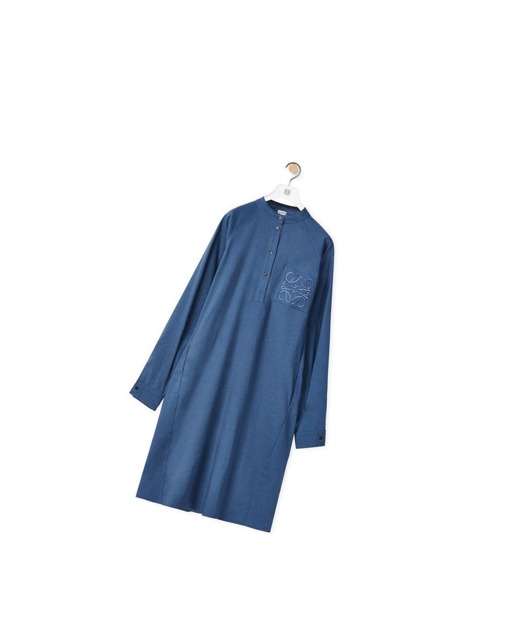 Loewe Anagram tunic dress in linen and cotton Bleu | 3487NUVHT