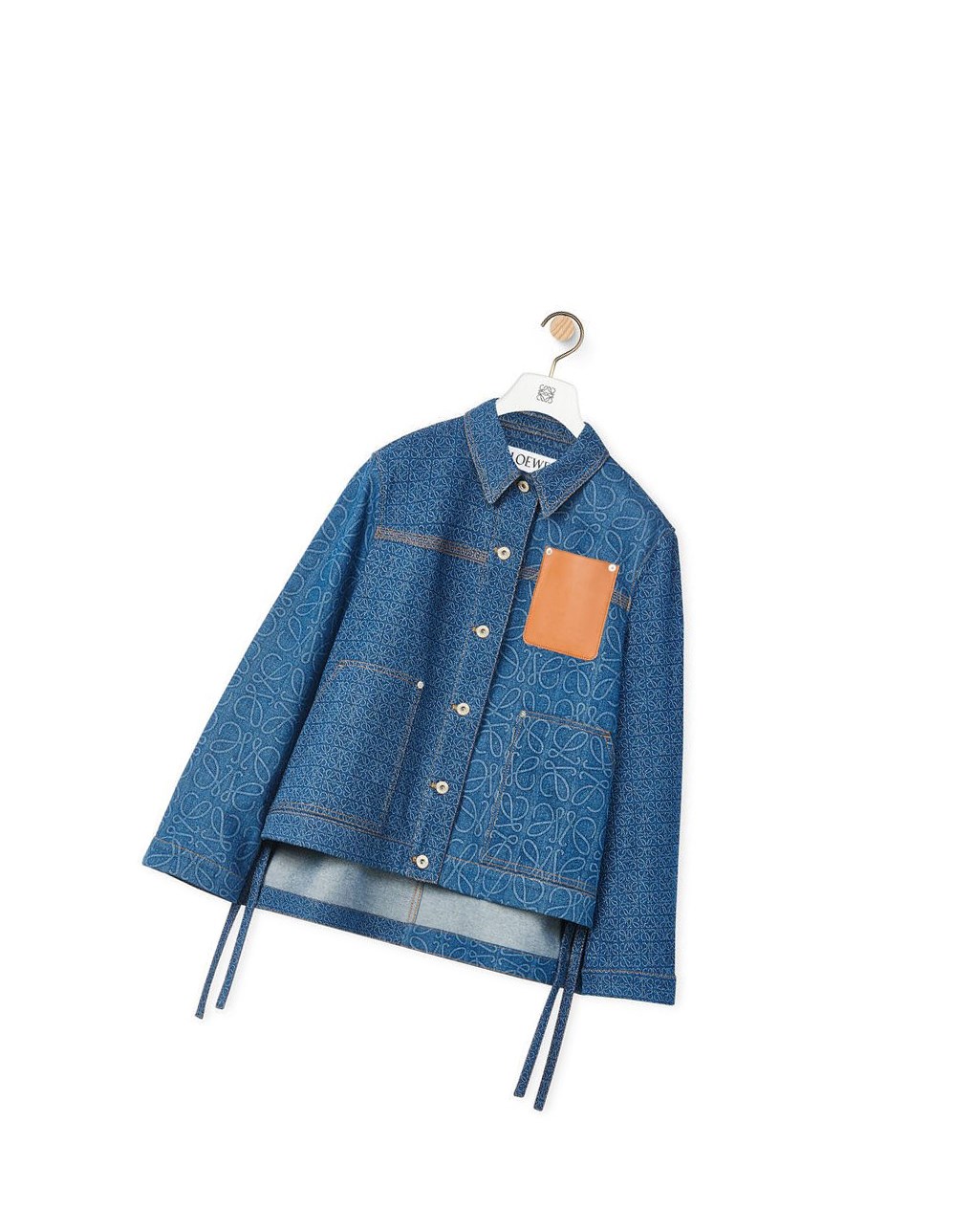 Loewe Anagram workwear jacket in denim Indigo Bleu | 0628UKPJS