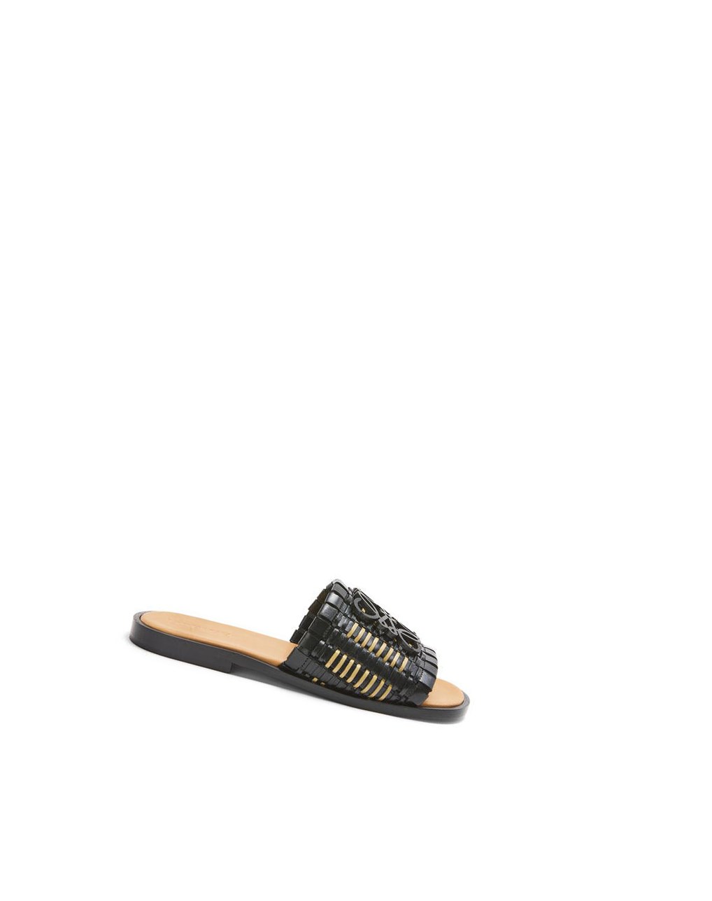 Loewe Anagram woven slide in calfskin Noir | 7814RIQWF