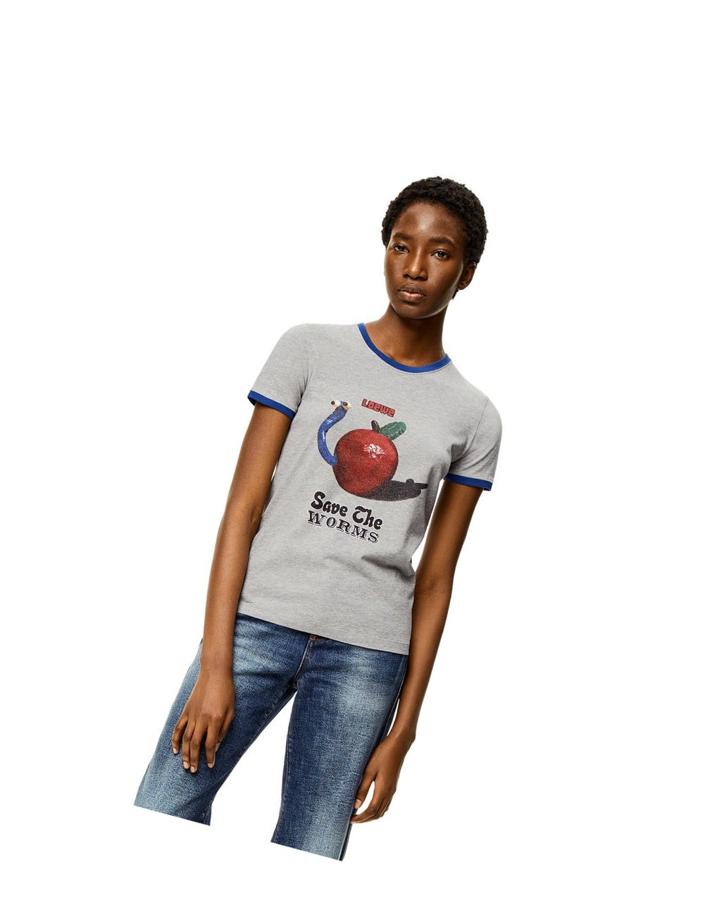 Loewe Apple print T-shirt in cotton Grise | 7052EKHMG