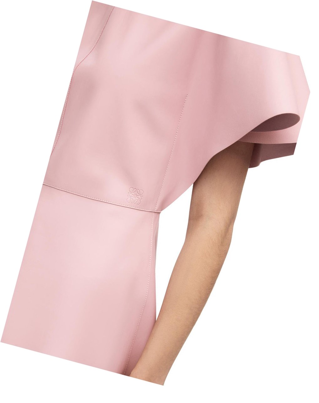 Loewe Asymmetric dress in nappa Rose Clair | 5386EVMBG