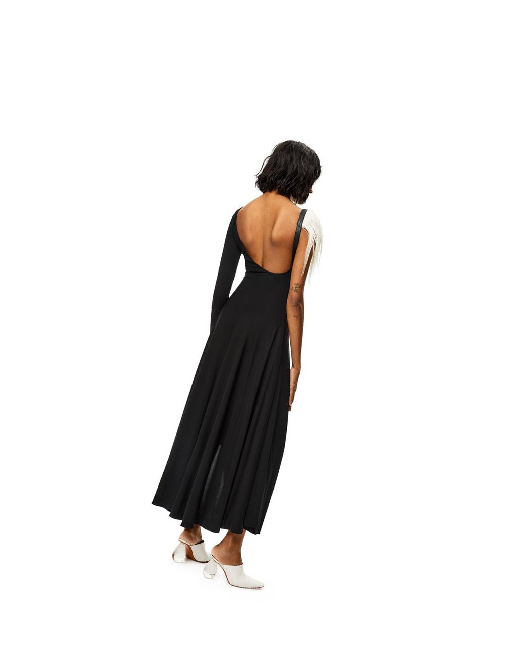 Loewe Asymmetric dress in viscose Noir | 4156VYZQS