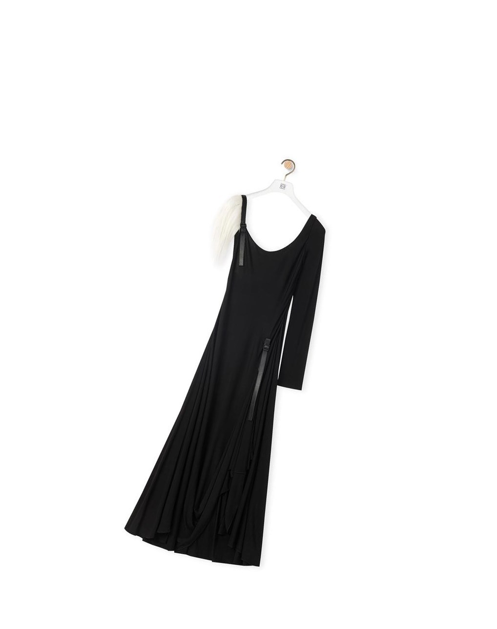 Loewe Asymmetric dress in viscose Noir | 4156VYZQS