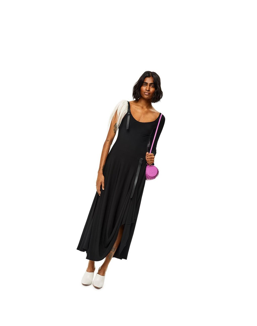 Loewe Asymmetric dress in viscose Noir | 4156VYZQS