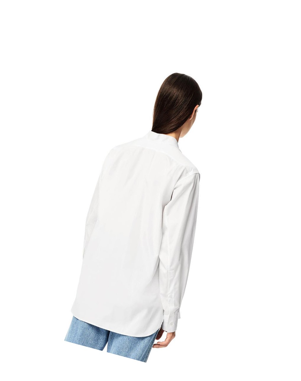 Loewe Asymmetric shirt in cotton Blanche | 6391JTYDX