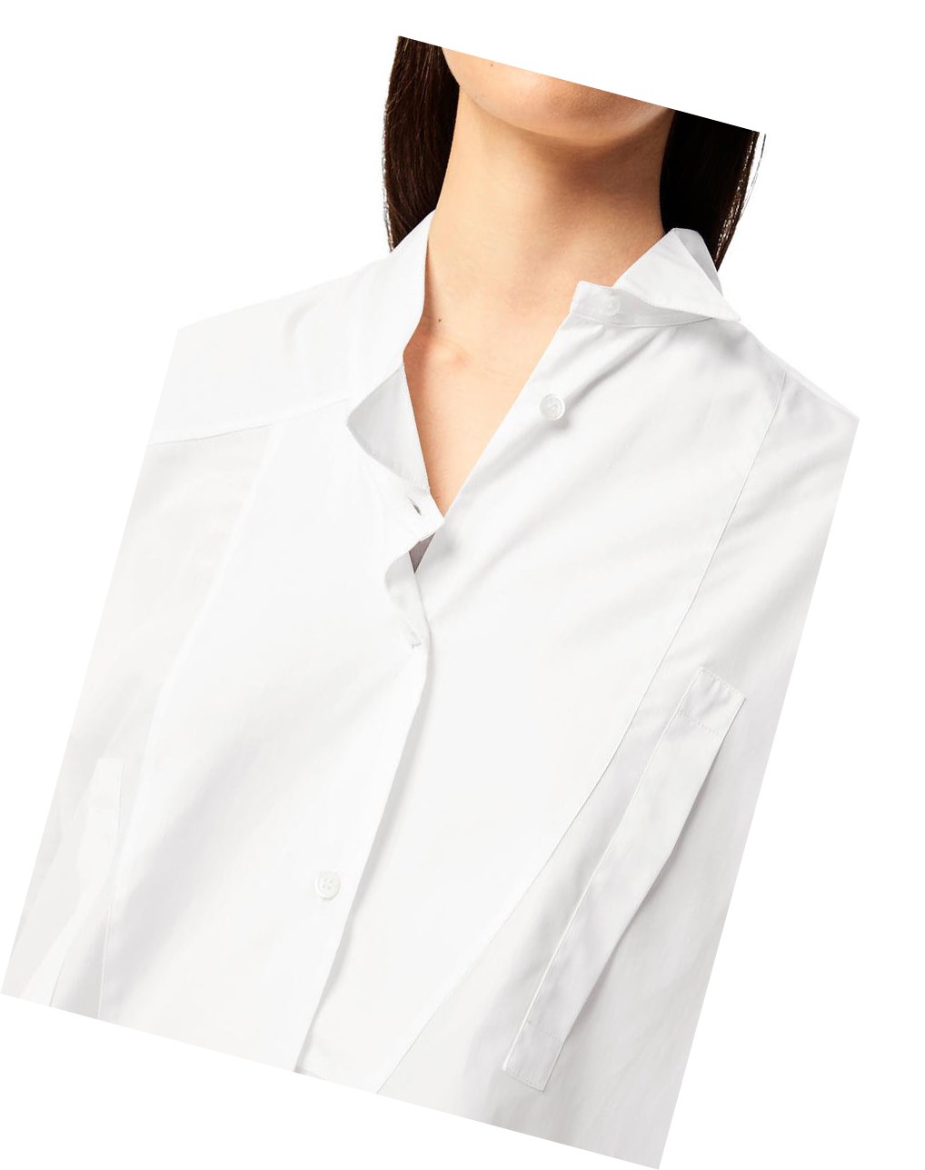 Loewe Asymmetric shirt in cotton Blanche | 6391JTYDX