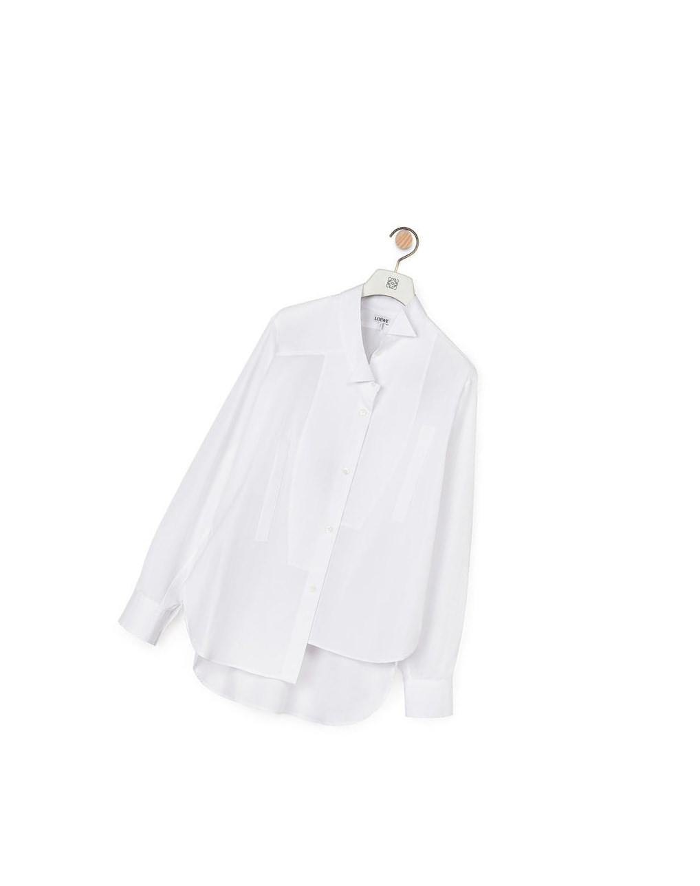 Loewe Asymmetric shirt in cotton Blanche | 6391JTYDX