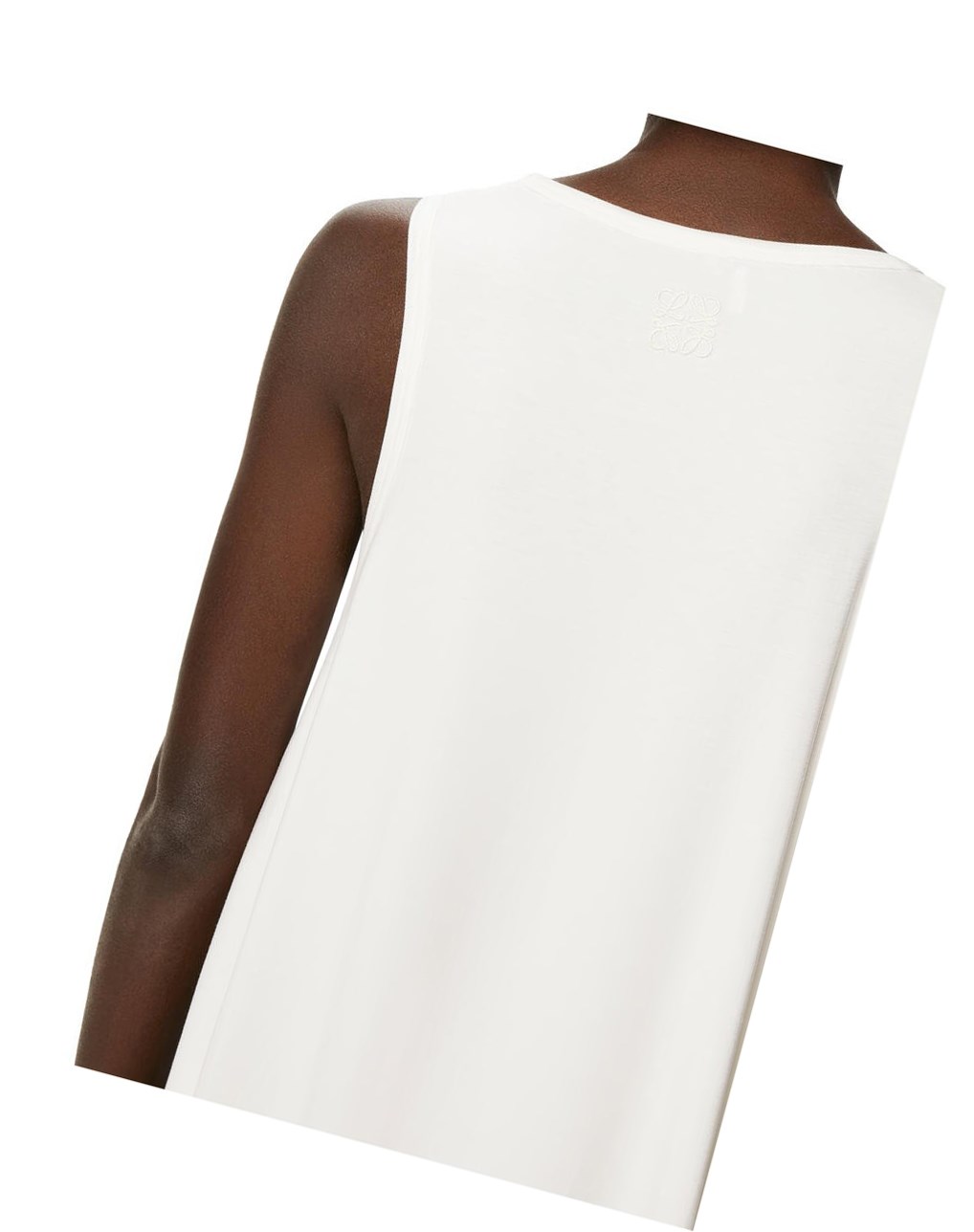 Loewe Asymmetric tank top in viscose Blanche | 5640WOEIM