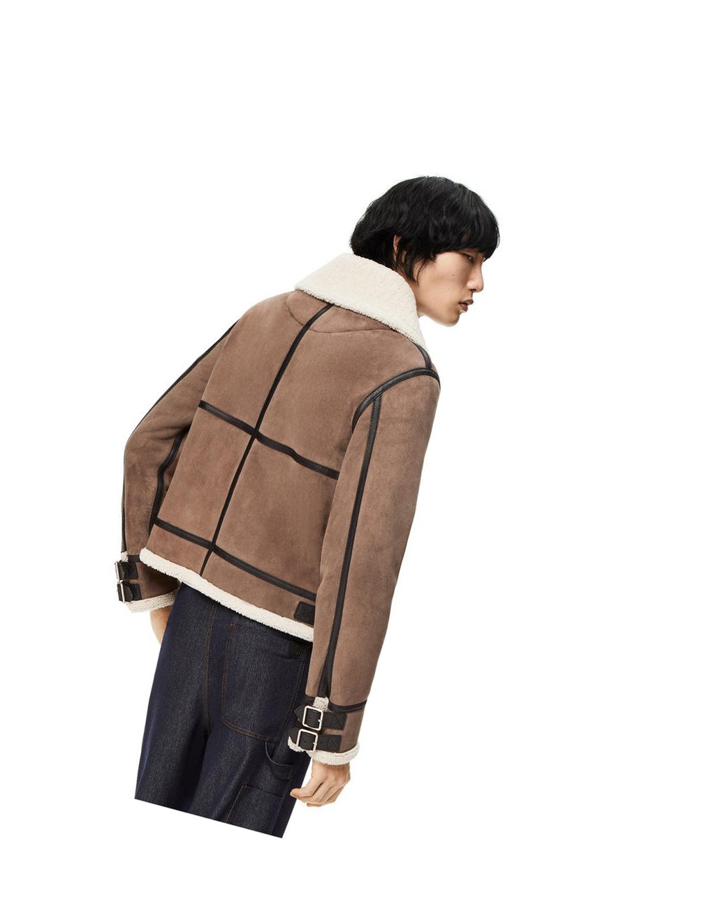 Loewe Aviator jacket in shearling Natural / Taupe | 0357BYVXK