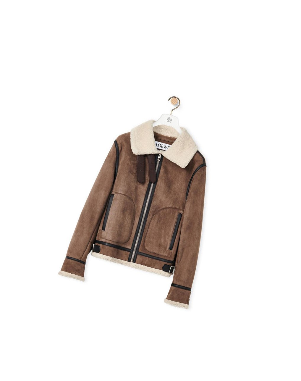 Loewe Aviator jacket in shearling Natural / Taupe | 0357BYVXK