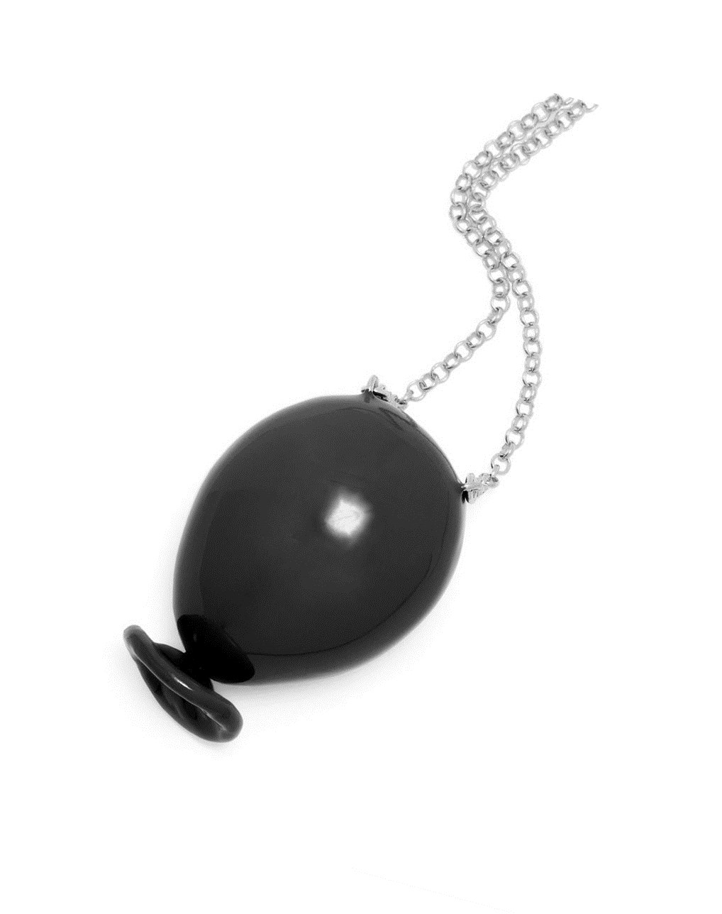 Loewe Balloon pendant in sterling silver and enamel Noir | 9436AVJDN