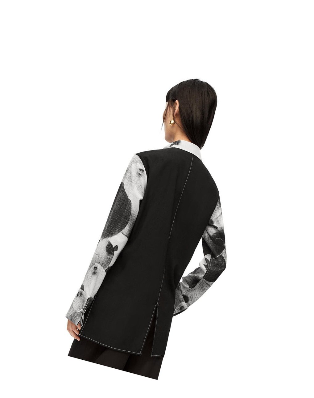 Loewe Balloon print shirt in wool Noir Blanche | 3687SYIWX