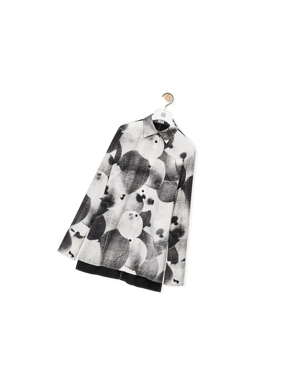 Loewe Balloon print shirt in wool Noir Blanche | 3687SYIWX