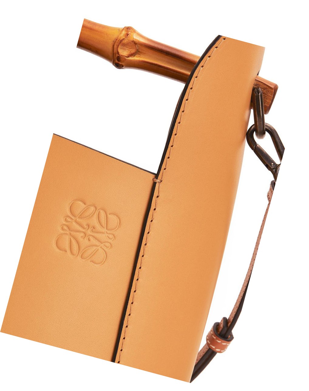 Loewe Bamboo bucket bag in calfskin Honey | 4023GDHVO