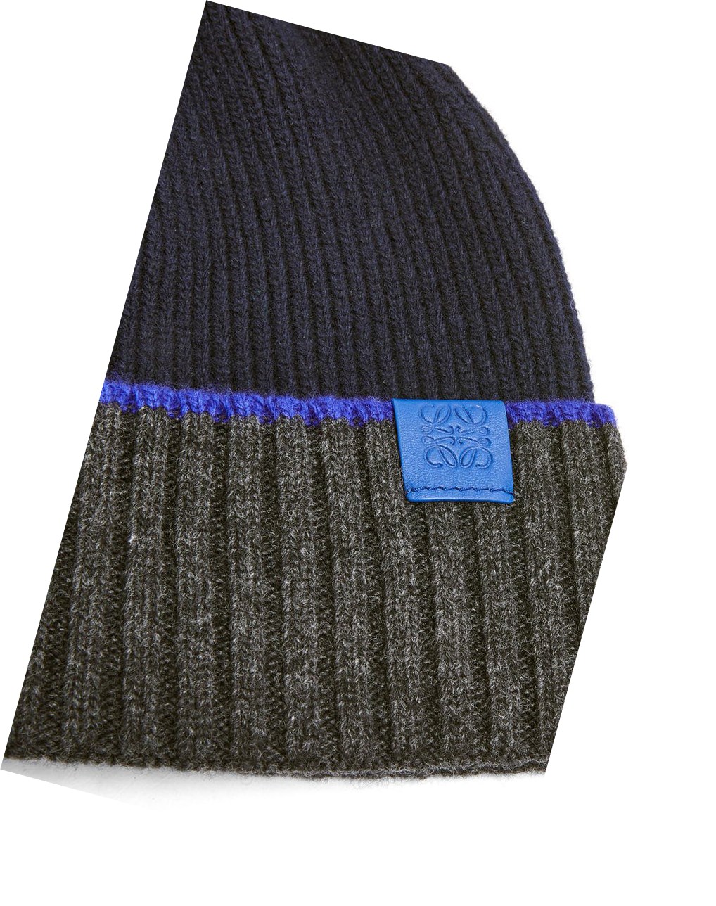 Loewe Beanie hat in wool Bleu Marine Bleu Grise | 2137RCEJO