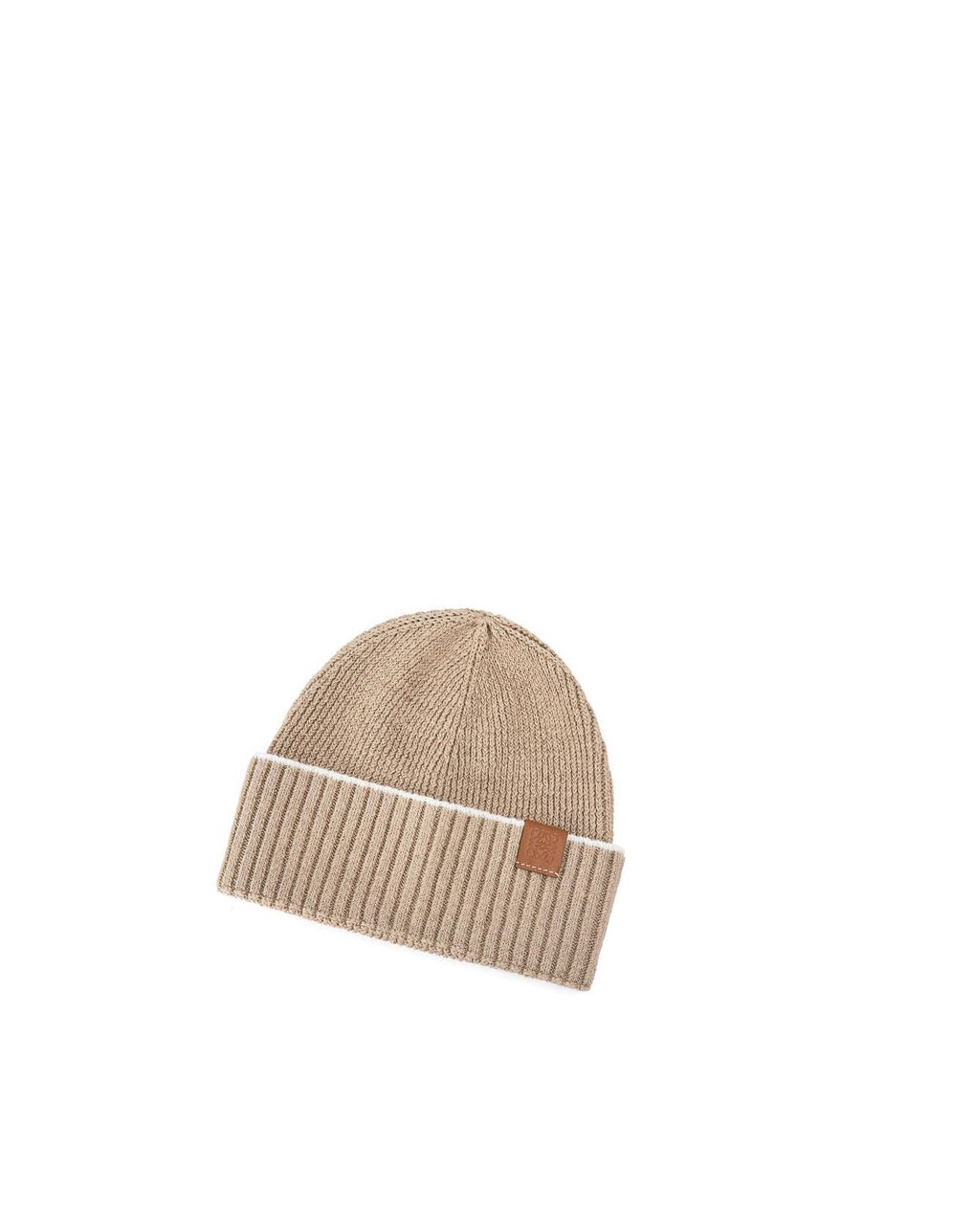 Loewe Beanie in linen and cotton Beige Blanche | 0724IDGCB