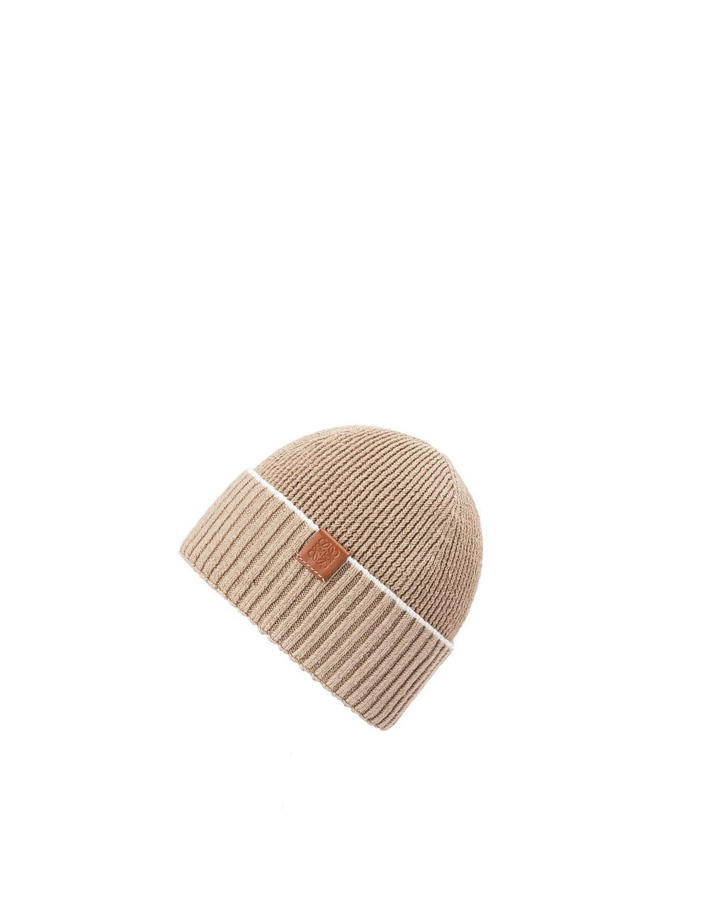 Loewe Beanie in linen and cotton Beige Blanche | 0724IDGCB