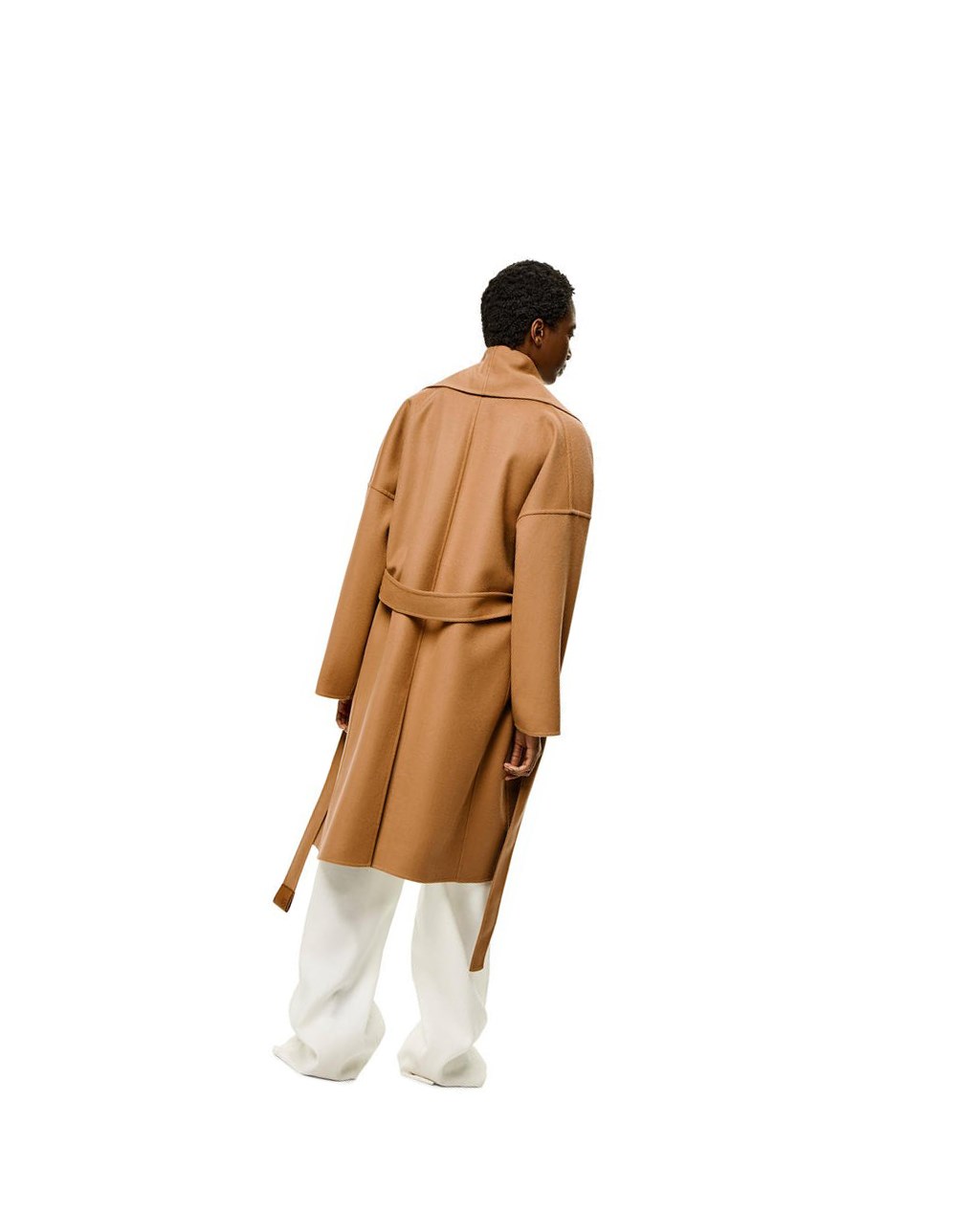 Loewe Belted coat in wool and cashmere Camel | 5124ESYUI