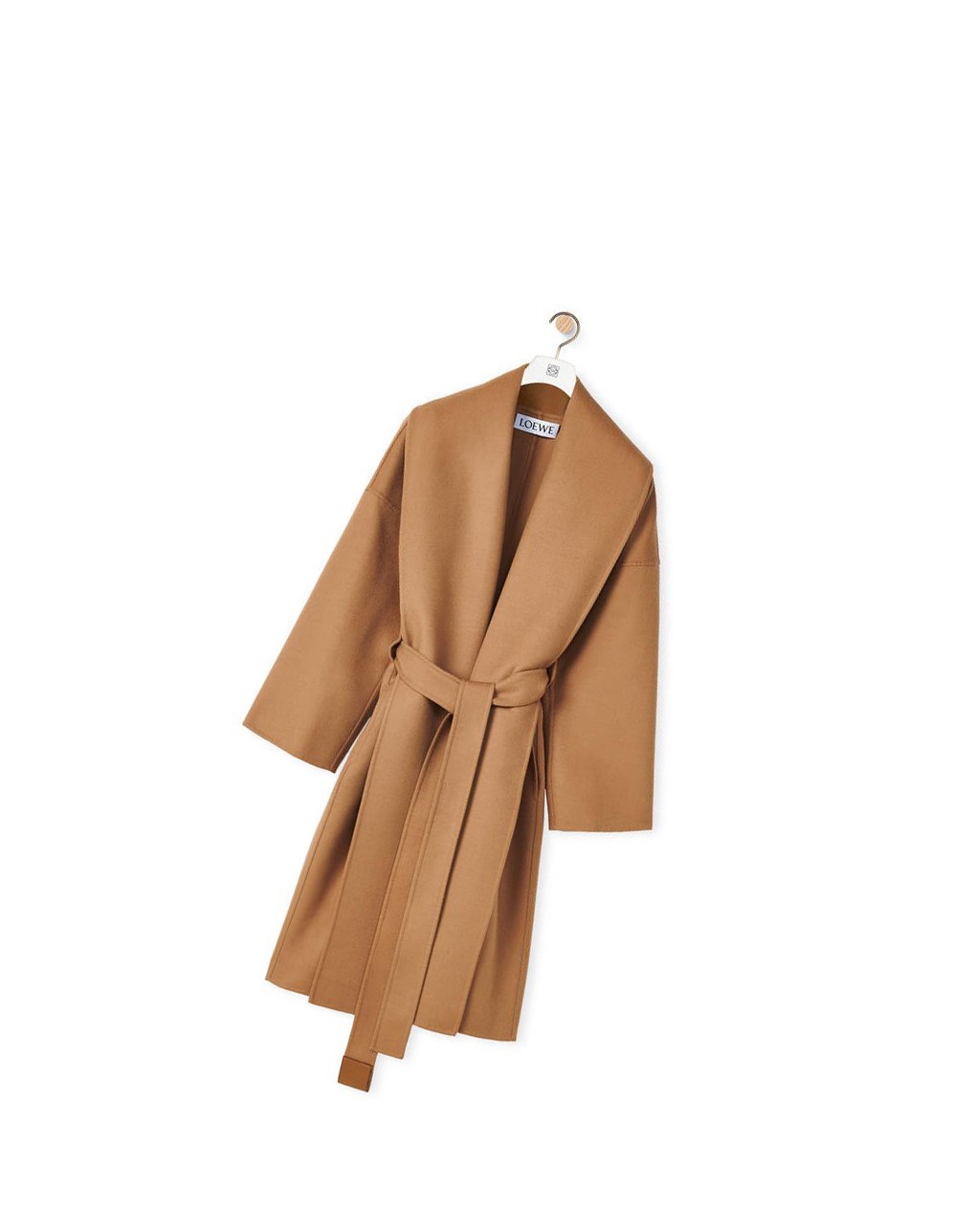 Loewe Belted coat in wool and cashmere Camel | 5124ESYUI