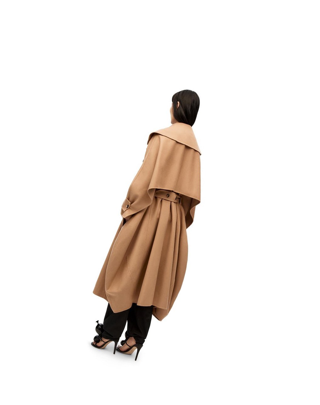 Loewe Belted coat in wool and cashmere Camel | 6247HUYOF