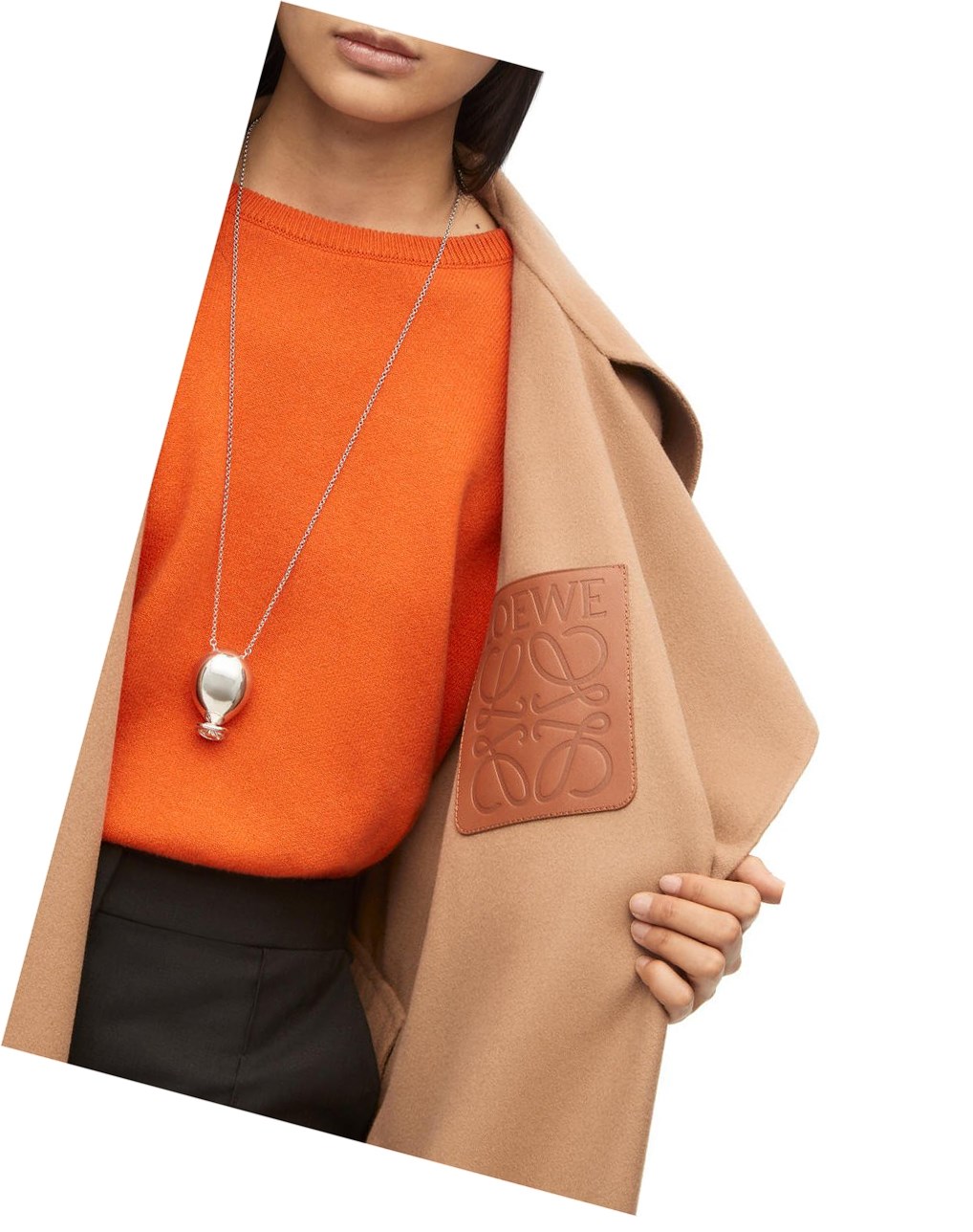 Loewe Belted coat in wool and cashmere Camel | 6247HUYOF