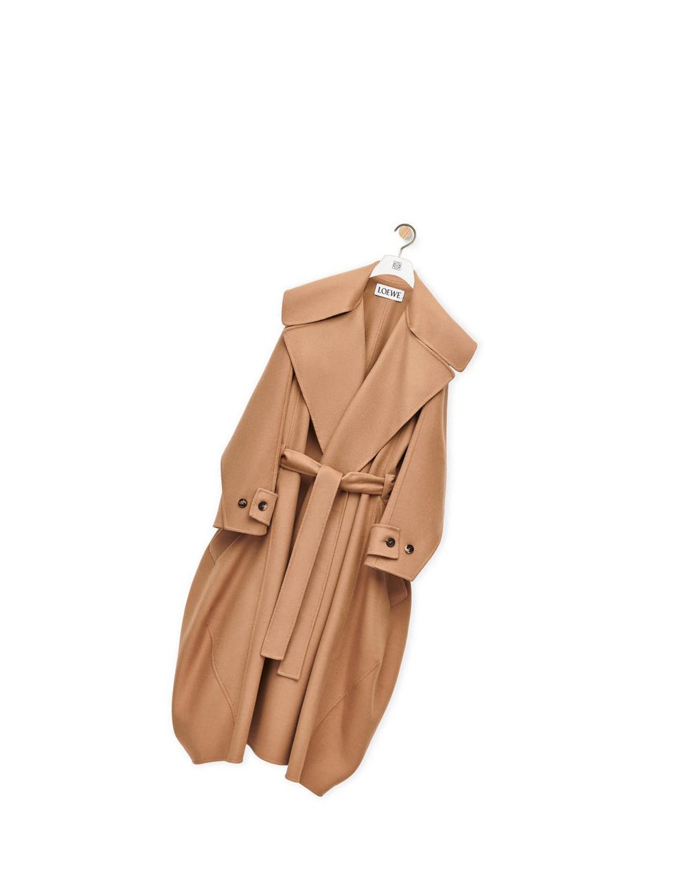 Loewe Belted coat in wool and cashmere Camel | 6247HUYOF