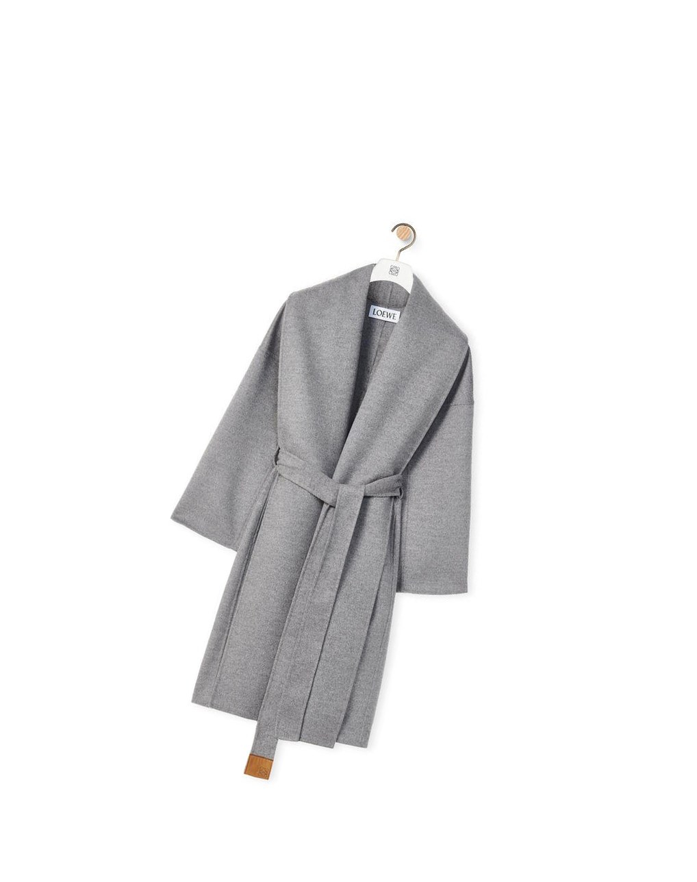 Loewe Belted coat in wool and cashmere Grise | 8260IXYRD