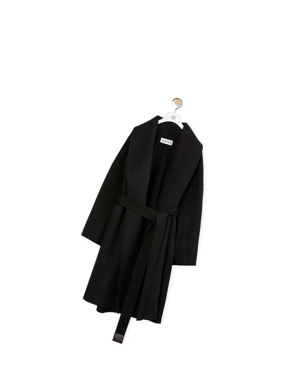 Loewe Belted coat in wool and cashmere Noir | 8597QVWYB