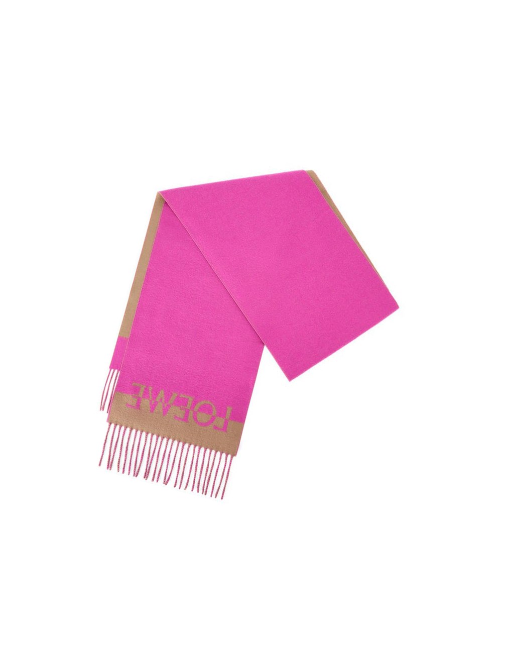 Loewe Bicolour LOEWE scarf in wool and cashmere Noir Rose | 3164PJKCZ