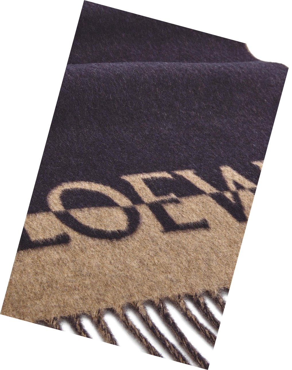 Loewe Bicolour LOEWE scarf in wool and cashmere Bleu Marine Bleu | 7145PTDSX