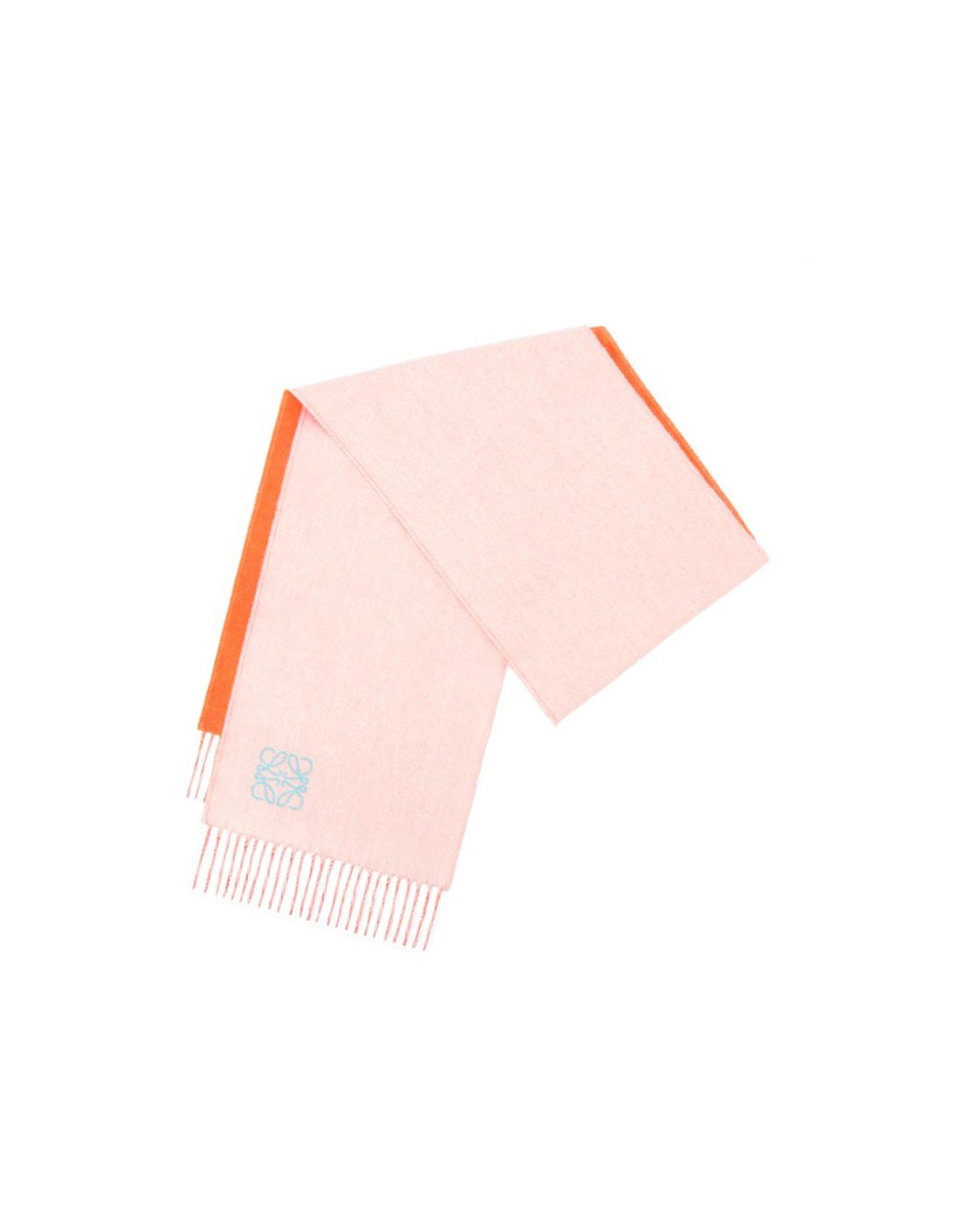 Loewe Bicolour scarf in wool and cashmere Orange Blanche | 0978AHWEB