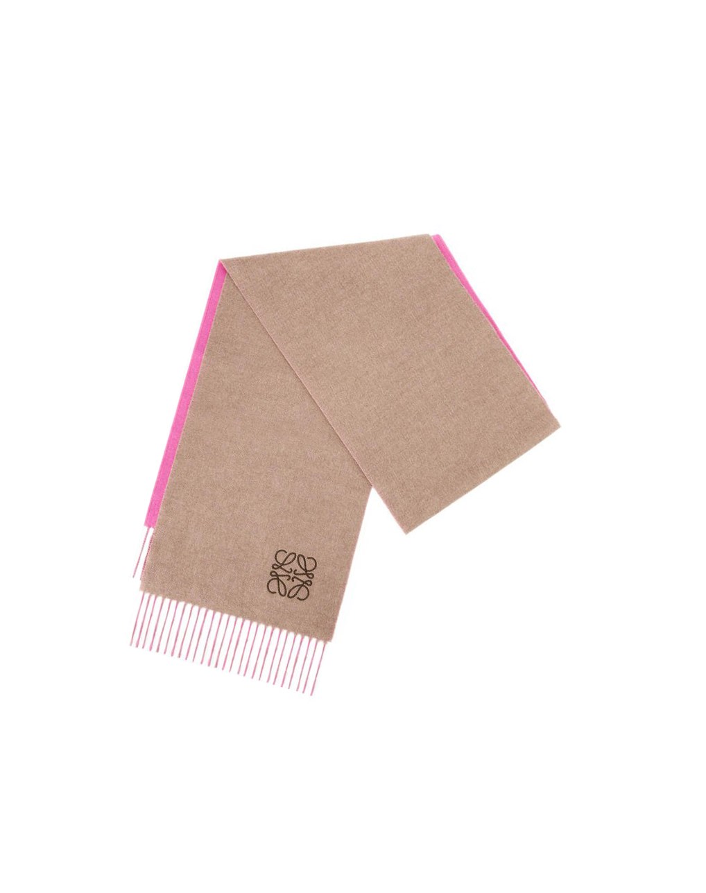 Loewe Bicolour scarf in wool and cashmere Rose | 1478GJAUK