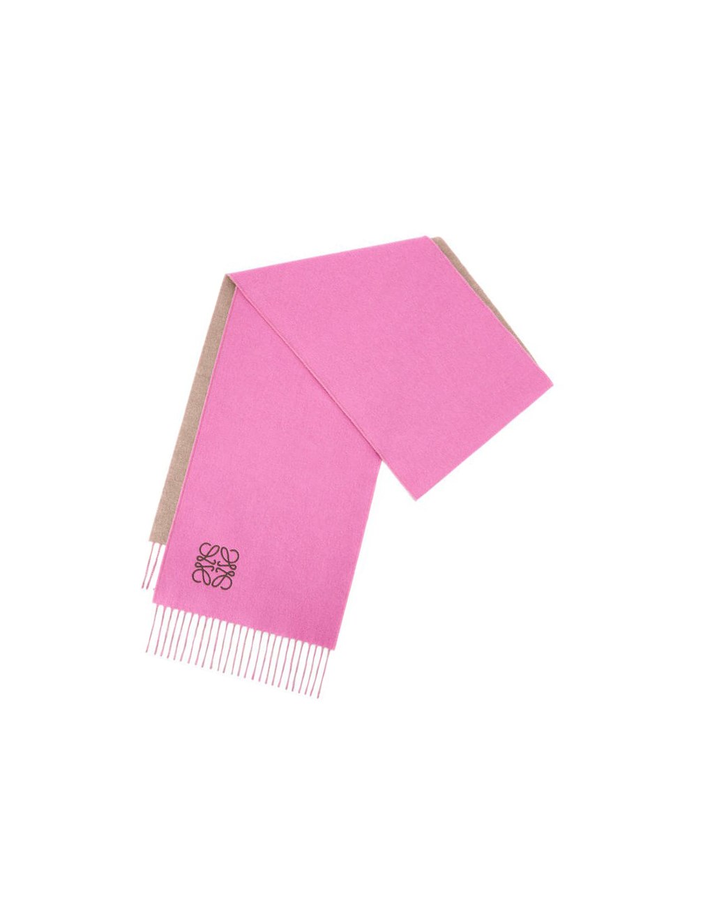 Loewe Bicolour scarf in wool and cashmere Rose | 1478GJAUK