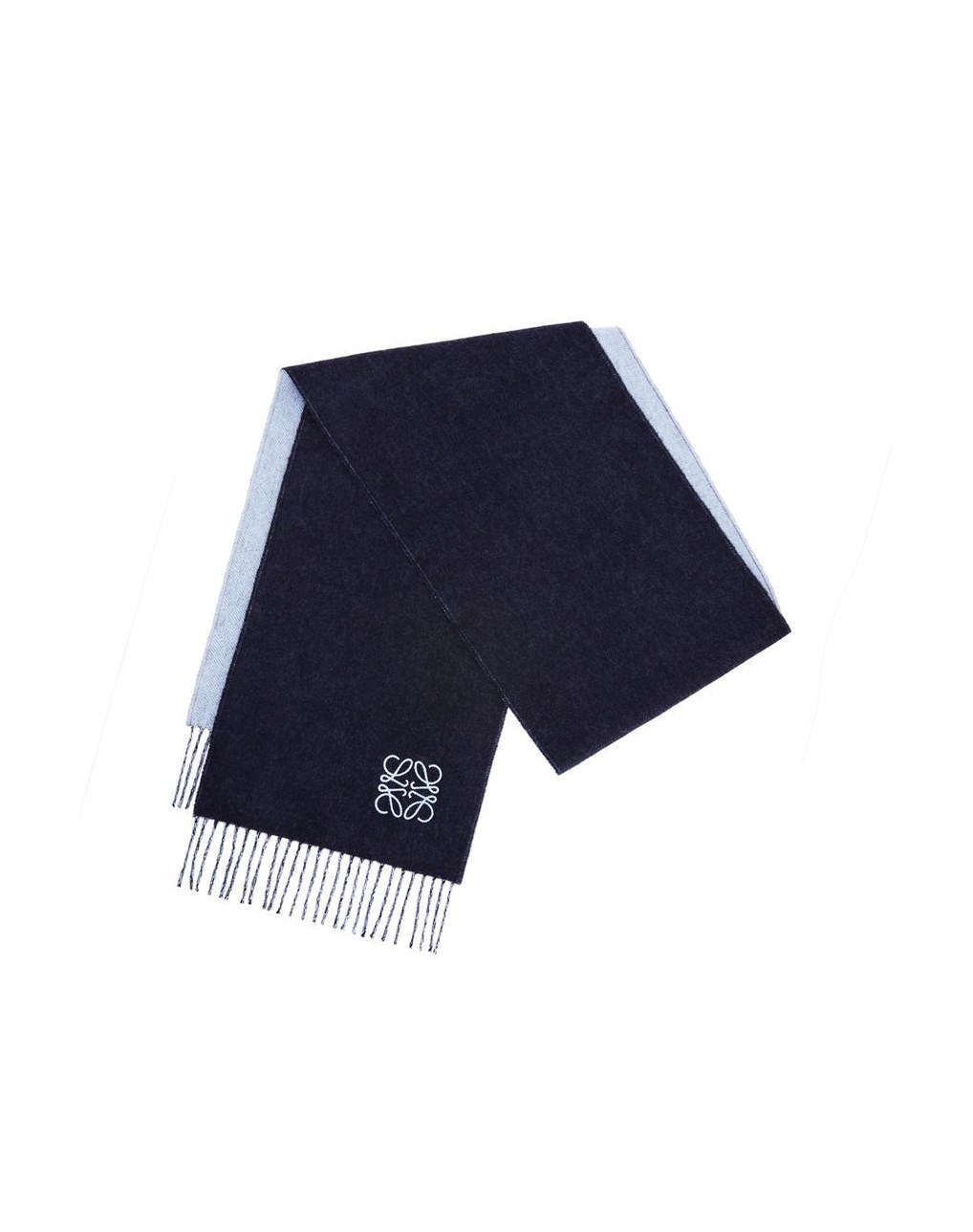 Loewe Bicolour scarf in wool and cashmere Bleu Clair Bleu Marine Bleu | 1728NJHKC