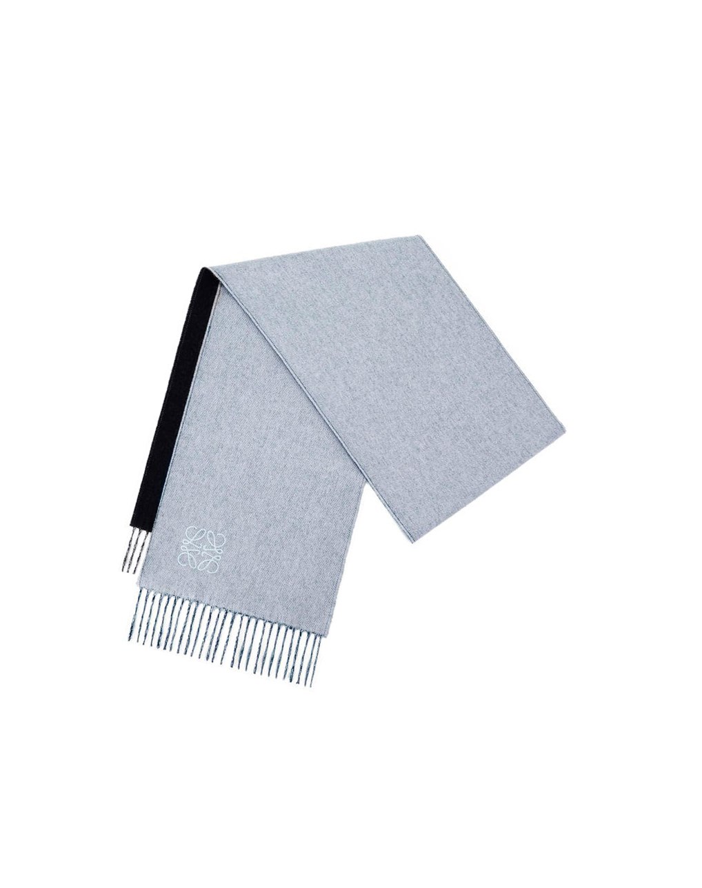 Loewe Bicolour scarf in wool and cashmere Bleu Clair Bleu Marine Bleu | 1728NJHKC