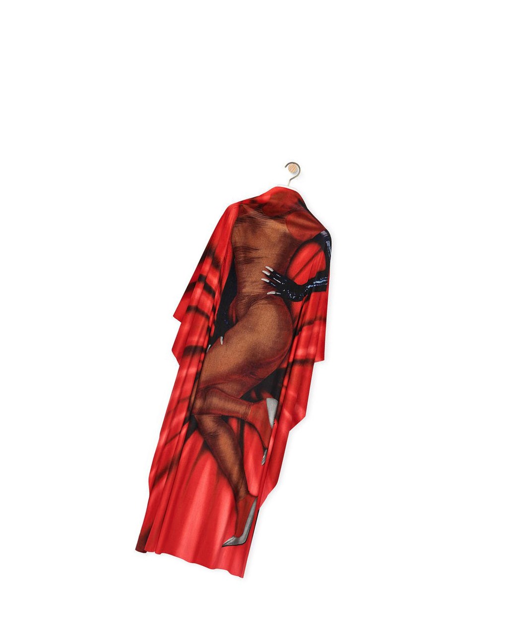 Loewe Body print kaftan dress in velvet Rouge | 7950FCEPQ