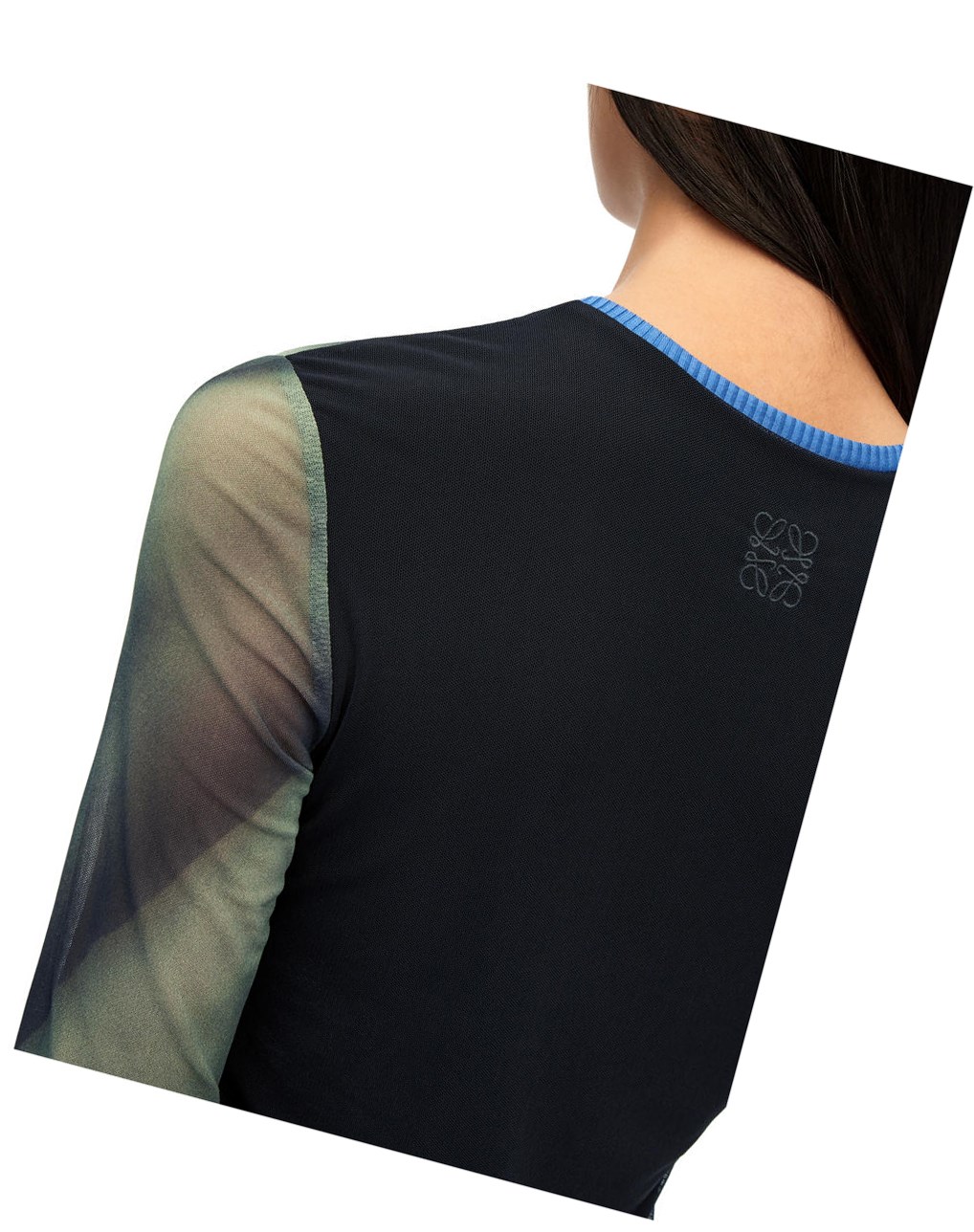 Loewe Body print top in mesh Grise | 7198AKNIR