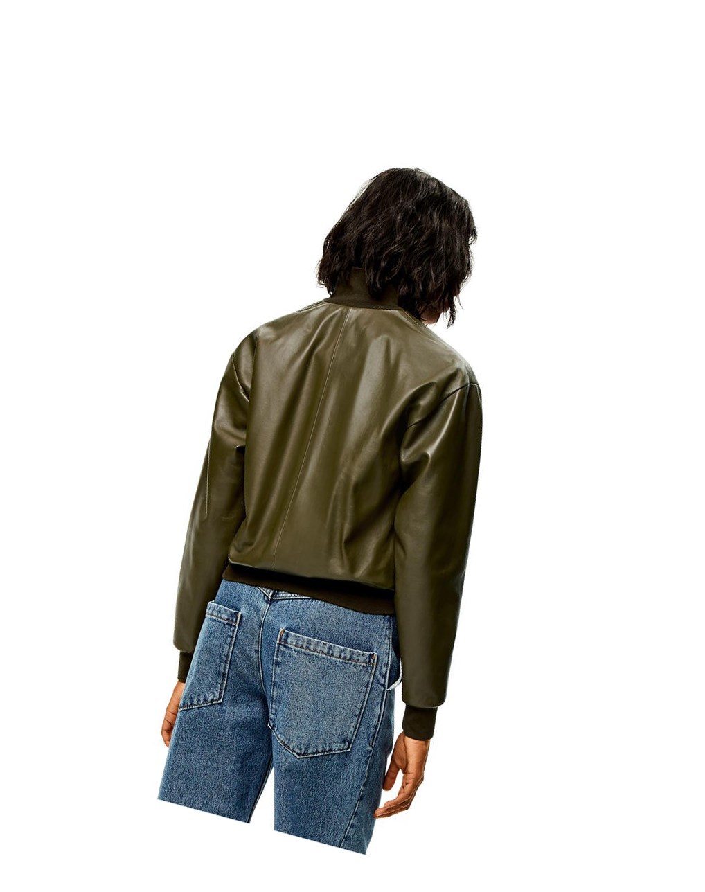 Loewe Bomber jacket in nappa Kaki Foncé Vert | 0349HYZDJ