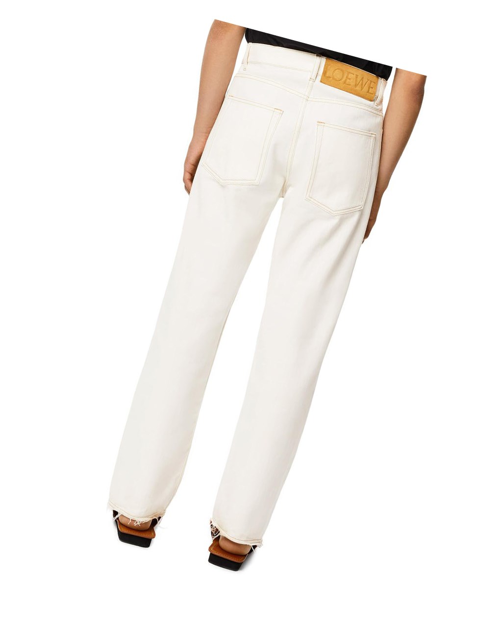 Loewe Boot cut trousers in denim Blanche | 7054JVDAO